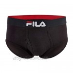Fila Men's Regular Rise Brief Fly Front with Pouch 4-Pack of Tagless Underwear