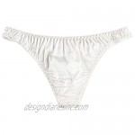 LingDooo Men's 3Pairs Pure Silk Briefs String Panties Soft Pouch Smooth Healthy Basic Bikini Breathable Underwear