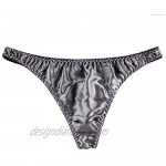 LingDooo Men's 3Pairs Pure Silk Briefs String Panties Soft Pouch Smooth Healthy Basic Bikini Breathable Underwear