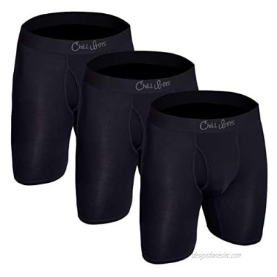 ANTI CHAFING BAMBOO BOXER BRIEFS 3 PACK - Soft Breathable Bamboo Men's Underwear. Cool Comfortable Boxers by Chill Boys