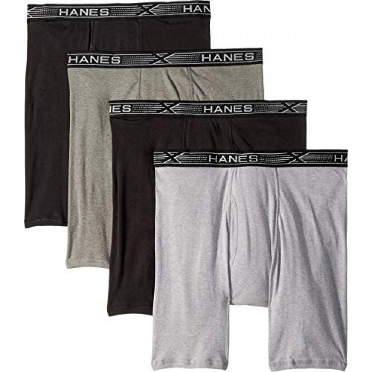 Hanes 4-Pack Platinum X-Temp Combed Cotton Long Leg Boxer Briefs