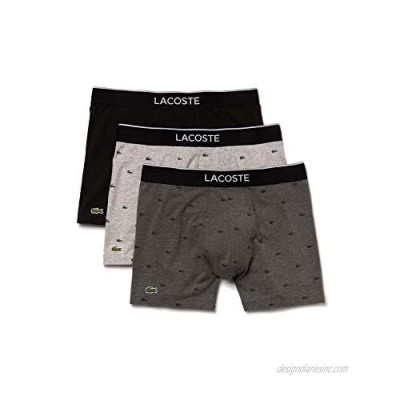 Lacoste Men's Casual Allover Croc 3 Pack Cotton Stretch Boxer Briefs