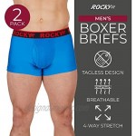 Rocky Men's Boxer Briefs Performance Underwear 4-Way Stretch - 2 Pack