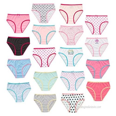 Alyce Intimates Pack of 18 Girls Cotton Brief  Assorted Solids & Prints