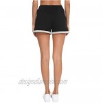 Aiboria Women Shorts Lounge Folded Hem Casual Drawstring Elastic Waist Comfy Cotton Shorts with Pockets