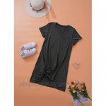 Aleumdr Womens Short Sleeve Tshirt Dresses Casual Side Knot Mini Dress