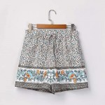 iHHAPY Women's Loose Shorts Bohemian Shorts Casual Summer Short Pants Flowers Print Lightweight Hot Pants Beach Shorts