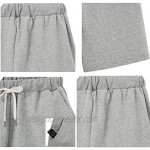 XinYangNi Women's Casual Soft Knit Elastic Waist Jersey Bermuda Shorts with Drawstring