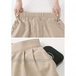 XinYangNi Women's Summer Classic Fashion Comfortable Culottes Elastic Waist Wide Leg Pocket Casual Shorts