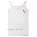 Brix Girls' Cami Cotton Undershirts -White Pink 2-Pack Tagless Tank top Toddler.