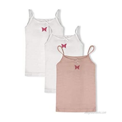 Brix Toddler and Girls' Cami – Undershirts – 4 pk Tagless Cotton White Camisole.