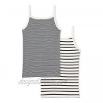 Petit Bateau Pack of 2 Girl's Sleeveless Striped Strap Vests Sizes 2-18 Style 26097