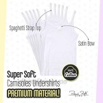 Rene Rofe Girls White Undershirt Camisole Tank Top - Supersoft Tagless Cami (6 Pack)