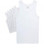 Rene Rofe Girls White Undershirt Tank Top - Supersoft Tagless Snug Fit (6 Pack)