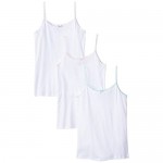 Trimfit Girls 3-Pack White Camisole Undershirt 100% Combed Cotton