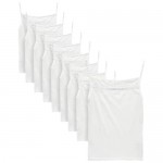 WunderGirl Girls' Undershirt - 9 Pack 100% Cotton Tagless Camisole Tank Top (Toddler/Little Girl)