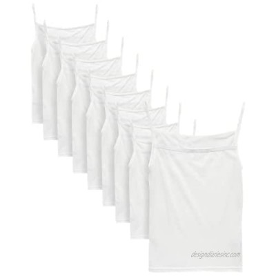 WunderGirl Girls' Undershirt - 9 Pack 100% Cotton Tagless Camisole Tank Top (Toddler/Little Girl)