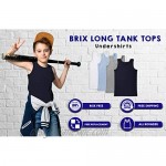 Brix Boys Undershirt Tank Top - Tagless 100% Cotton Super Soft 4 Pack Novelty.