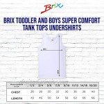 Brix Boys' White Tanktop Undershirt - Tagless 100% Cotton Super Soft 4-Pack Tees
