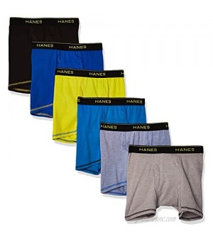 Hanes Boys' Cool Comfort Breathable Mesh Boxer Brief 6-Pack Assorted Color