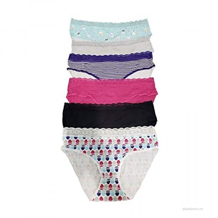 Jane Bleecker Women's Cotton Stretch Hipster Panties 6pk Variety (Blue Pink)