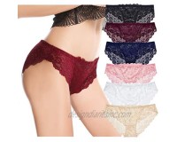 Women Lace Seamless Hipster Panties  Underwear Stretch Sexy Silky Briefs Pack of 6
