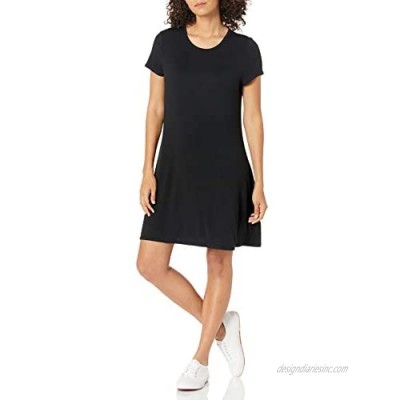  Essentials Women's Short Sleeve Scoopneck A-line Shirt Dress