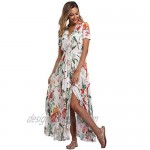 VintageClothing Women's Floral Maxi Dresses Boho Button Up Split Beach Party Dress