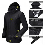 CAMEL CROWN Womens Rain Jacket Waterproof Coat with Hideaway Hood