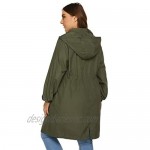 IN'VOLAND Women's Rain Jacket Plus Size Long Raincoat Lightweight Hooded Windbreaker Waterproof Jackets with Pockets