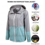 SoTeer Women's Waterproof Raincoat Outdoor Hooded Rain Jacket Windbreaker (15 Colors S-XXXL)