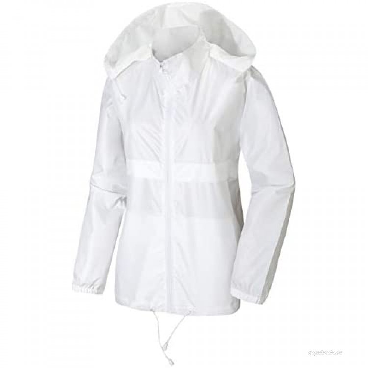 SUNDAY ROSE Women Rain Jacket Packable Waterproof Raincoat Hooded Spring Jacket