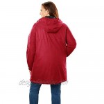 Woman Within Women's Plus Size Hooded Slicker Raincoat