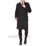 Adam Baker Men's Double-Breasted Belted Trench Coat Classic All Year Round Twill Raincoat
