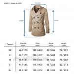 AOWOFS Men's Double Breasted Trenchcoat Notch Lapel Stylish Belted Windbreaker Slim Fit Short Coat（Whith Large））