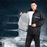 Daosheng  Mens Rain-Jacket and Pants-Waterproof Outdoor Lightweight Rain Suit with Hood for Biking Cycling 