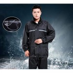 Daosheng  Mens Rain-Jacket and Pants-Waterproof Outdoor Lightweight Rain Suit with Hood for Biking Cycling 