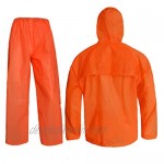 FWG Rain Coat for Women Men Waterproof Jacket with Pants 2Pcs Ultra-Lite Suits EVA Reusable Portable Packable