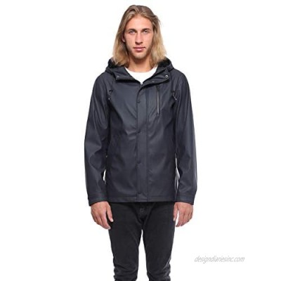 Rokka&Rolla Men's Waterproof Slicker Rain Jacket Anorak Windbreaker Trench Coat