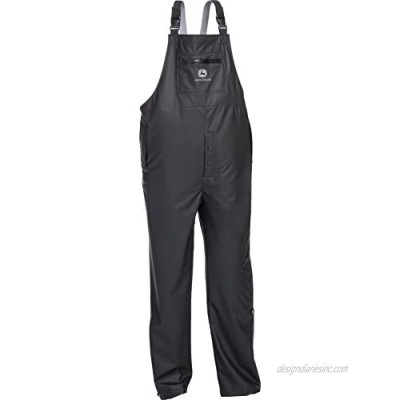 West Chester John Deere JD44540B Stretch PU Bib Overalls – Large  Polyester Knit Backing  Silicon Printed Straps  Zippered Side Pocket  2 Snap Closure