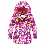 Aiyukker Girls Rain Jacket Lightweight Waterproof Raincoat Outdoor Hooded Fleece Lined Windbreaker Jacket for Kids