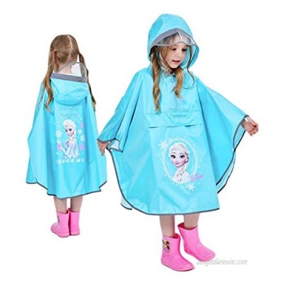 Disney Frozen Elsa Hooded Rain Poncho Jacket Raincoat Rainwaear for Girls Toddlers Kids Children