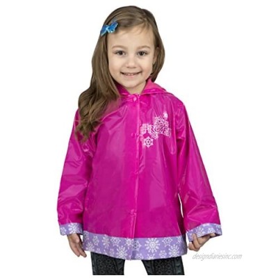 Disney Frozen Little Girls' Anna and Elsa Waterproof Outwear Hooded Rain Coat - Toddler