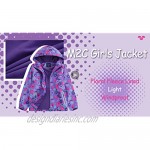 M2C Girls Outdoor Floral Fleece Lined Light Windproof Jacket with Hood