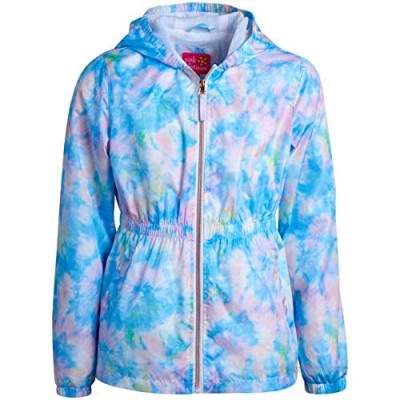 Pink Platinum Girls' Anorak Raincoat Jacket - Lightweight Waterproof Tie Dye Windbreaker