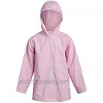 Pink Platinum Girls' Rain Jacket - Lightweight Waterproof Windbreaker Raincoat with Hood