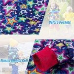 UNIFACO Girls Boys Rain Jacket Waterproof Cotton Lined Floral Printed Raincoats 2-9 Years