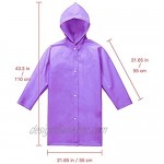 Walsilk 2Pack Emergency Rain Ponchos for Kids Waterproof Child Raincoats with Hood and Sleeves Portable & Lightweight