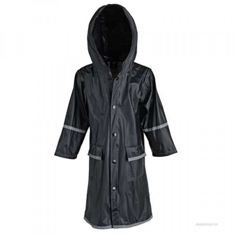 WearWide Kid's Rain Jacket: Girls Kids Waterproof Full Length Long Hooded Raincoat Jacket Coat for Children