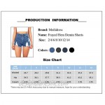 Meilidress Women's Demin Shorts Frayed Hem High Waisted Distressed Ripped Stretch Jeans